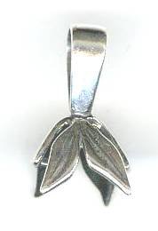  19x8mm Sterling Silver Side Pinch Leaf Bail (for side drilled pendants)